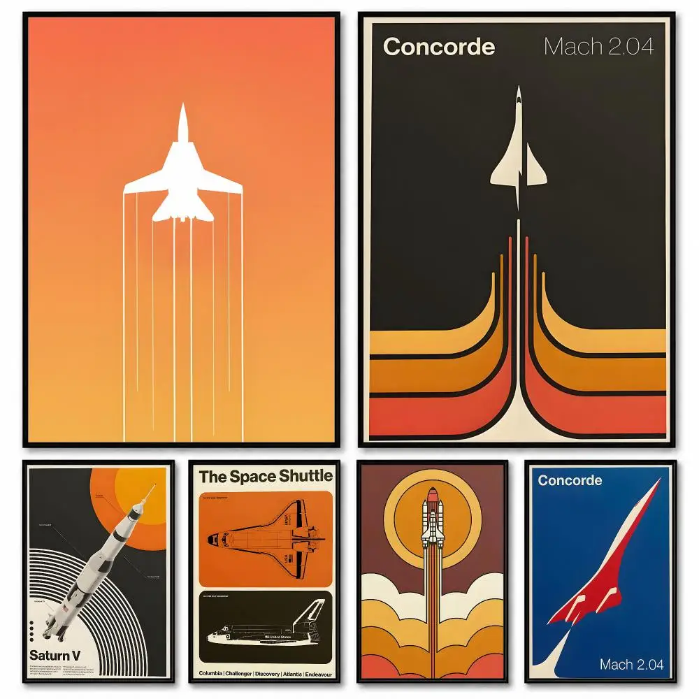 Iconic Aviation Supersonic 2.04 Jet Contemporary Poster Room Decor Home Wall Art Printing Waterproof Garage BedRoom Posters Gift
