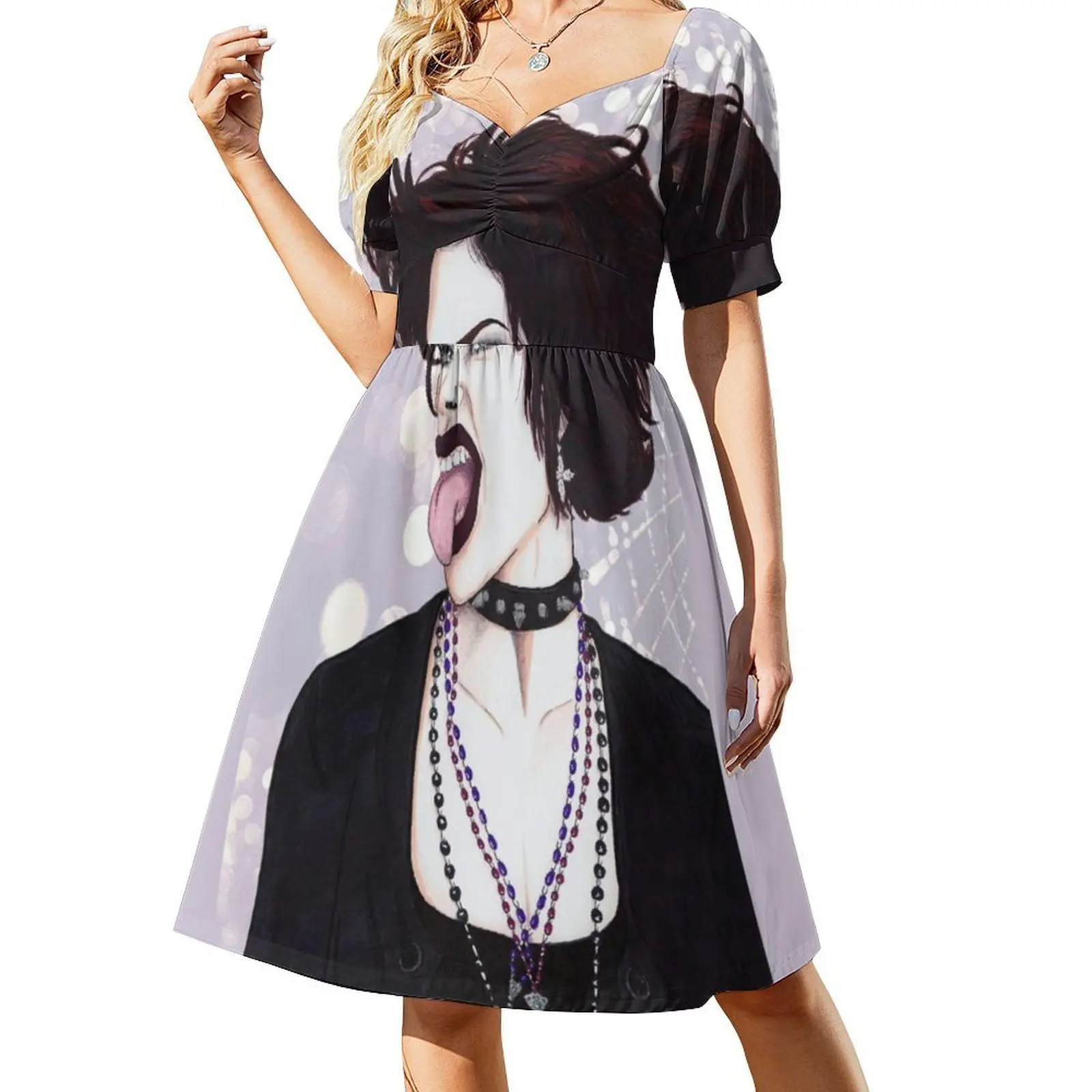 فستان نانسي بوهيمي عتيق بأكمام منتفخة أو خيارات بدون أكمام للنساء فستان نانسي داونز فساتين الحفلات السحرية الغامضة #2