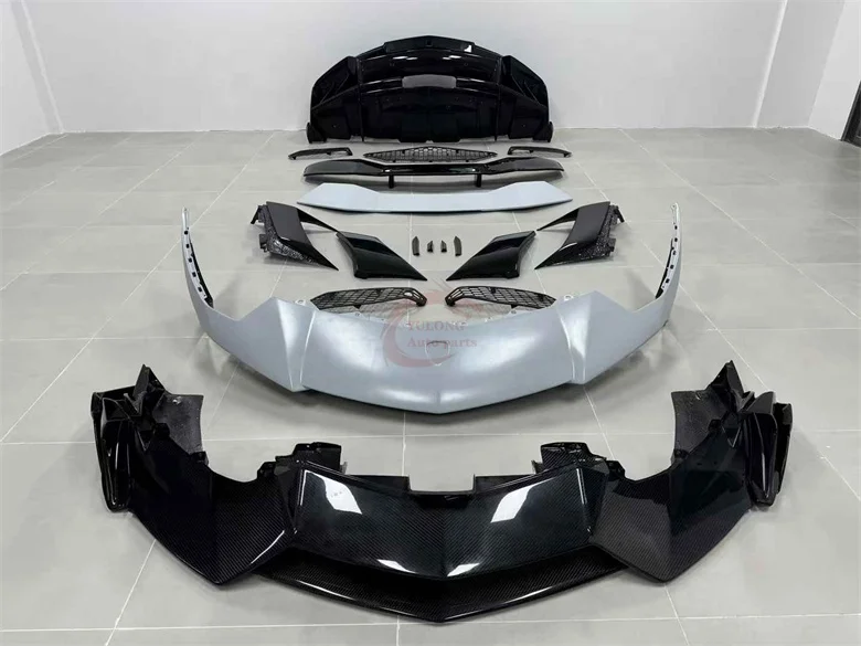 For Lamborghini LP700 LP720 Upgrade M Style Dry Carbon Fiber Front Bumper Rear Bumper Side air Vents Rear Spoiler