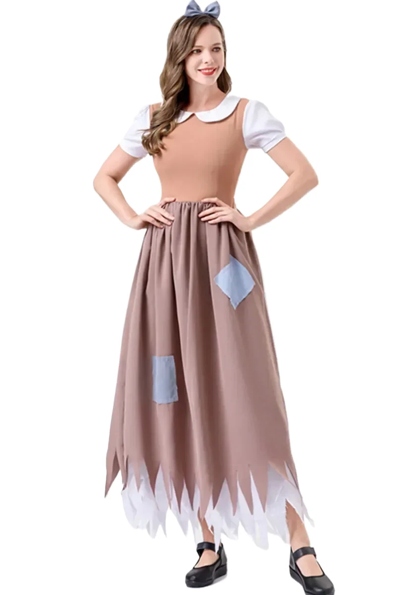 

2025 Adult Women Cosplay Manor Maid Cosplay Champagne Sweet Fresh Dress Halloween Carnival Party Stage Performance Costume Set