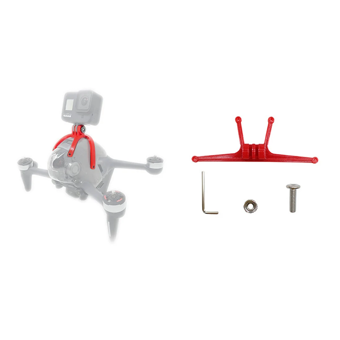 3D Gedruckt TPU Montage Halterung für Gopro Hero 10 9 8 Action Kameras Unterstützung Verbinden Halter für DJI FPV Racing drone Zubehör – Detail 4