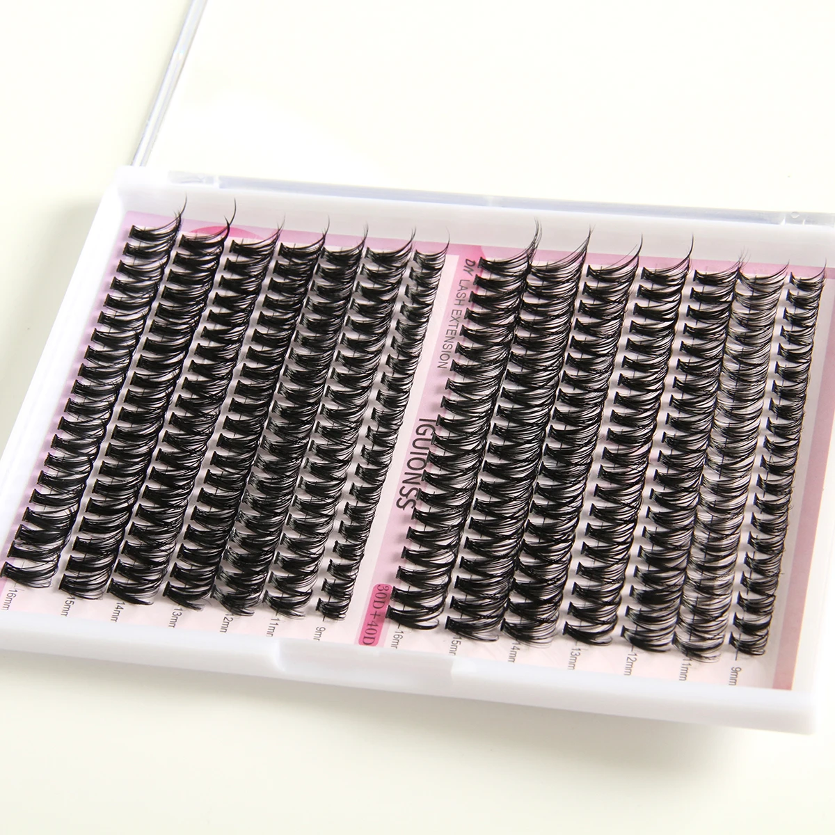 False eyelash set eyelash single cluster eyelash 9-16mm length mixed with 30D+40D eyelash D curl selection DIY eyelash extension