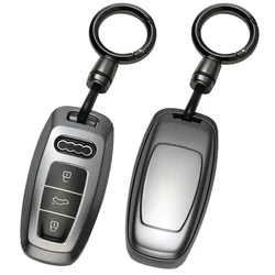Gunmetal Car Key Case Fits for 2025 Audi Q7, SQ7, Q8, SQ8, A8, A7, RS7, E-tron, Soft TPU Key Fob Cover for Audi Slim Key