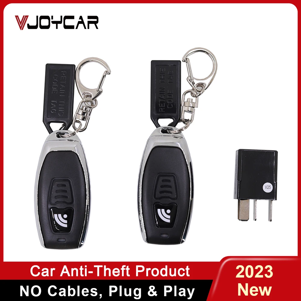 

Vjoycar 2023 Newest Wireless Relay Car Lock Anti-theft Security Safety Alarm System Easy Installation No Damage to Car Circuit