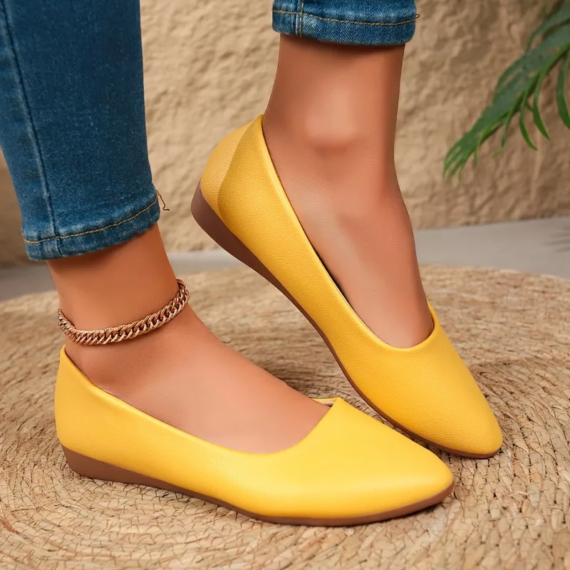 Spring Autumn Elegant Pointed Toe Women's Flats and Loafers Fashion Best Selling New Comfort Shallow Women Shoes Лоферы Женские
