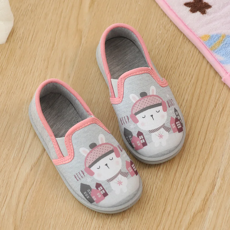 Autunno inverno Sweet Girls Boys Home pantofole antiscivolo bambini bambini Cute Cat Indoor Floor scarpe morbide calzature piatte Zapatos