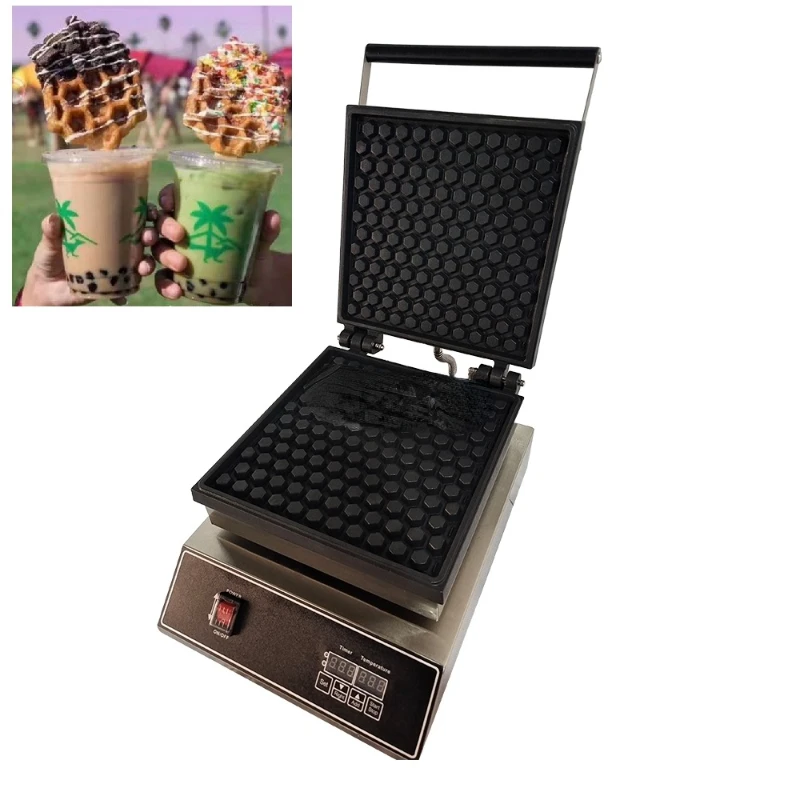 1300W Electric Industrial Digital Commercial Waffle Maker Machine With Honeycomb Shape