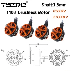 YSIDO motore Brushless 1103 8500KV 1-2s Lipo 1.5mm albero per Gemfan HQprop 65mm elica Tinywhoop Pavo20 Bassline Micro droni