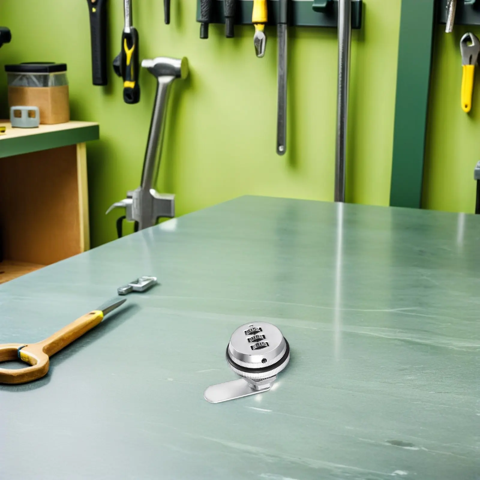 

3-Dial Password For Drawer Cabinet Mailbox Security Letter Box Cam Drawer With Code Code Lock Keyless Cylinder Lock Silver