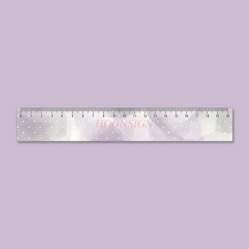 1pcs Blunt Purple Wave Point Student Stationery Straight Ruler Hand Accounting Ruler Drawing Scale Marking Ruler Acrylic 20cm