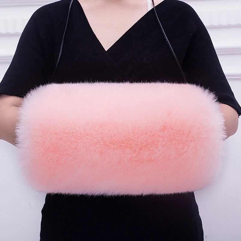 Women Winter Muff Fluffy Hand Warmer Thicken Faux Fur Warm Gloves Soft Winter Warm Fur Mittens Warm Sleeve