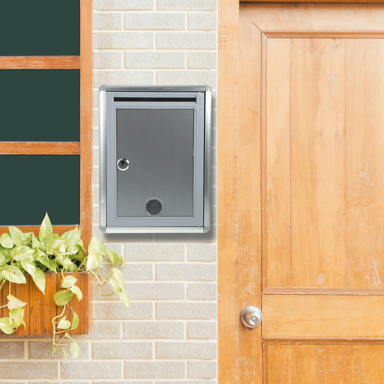 1Pcs Aluminum Alloy Lock Box Silver Grey Wall-Mounted Suggestion Complaint Mailbox Security Ballot Letter Container
