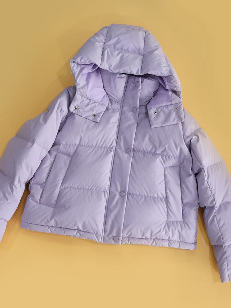 

Cloud Sensation Thickened Puffer Jacket Duck down Warmth 95 White Duck Feather Winter Coat Casual Fit Detachable Hood