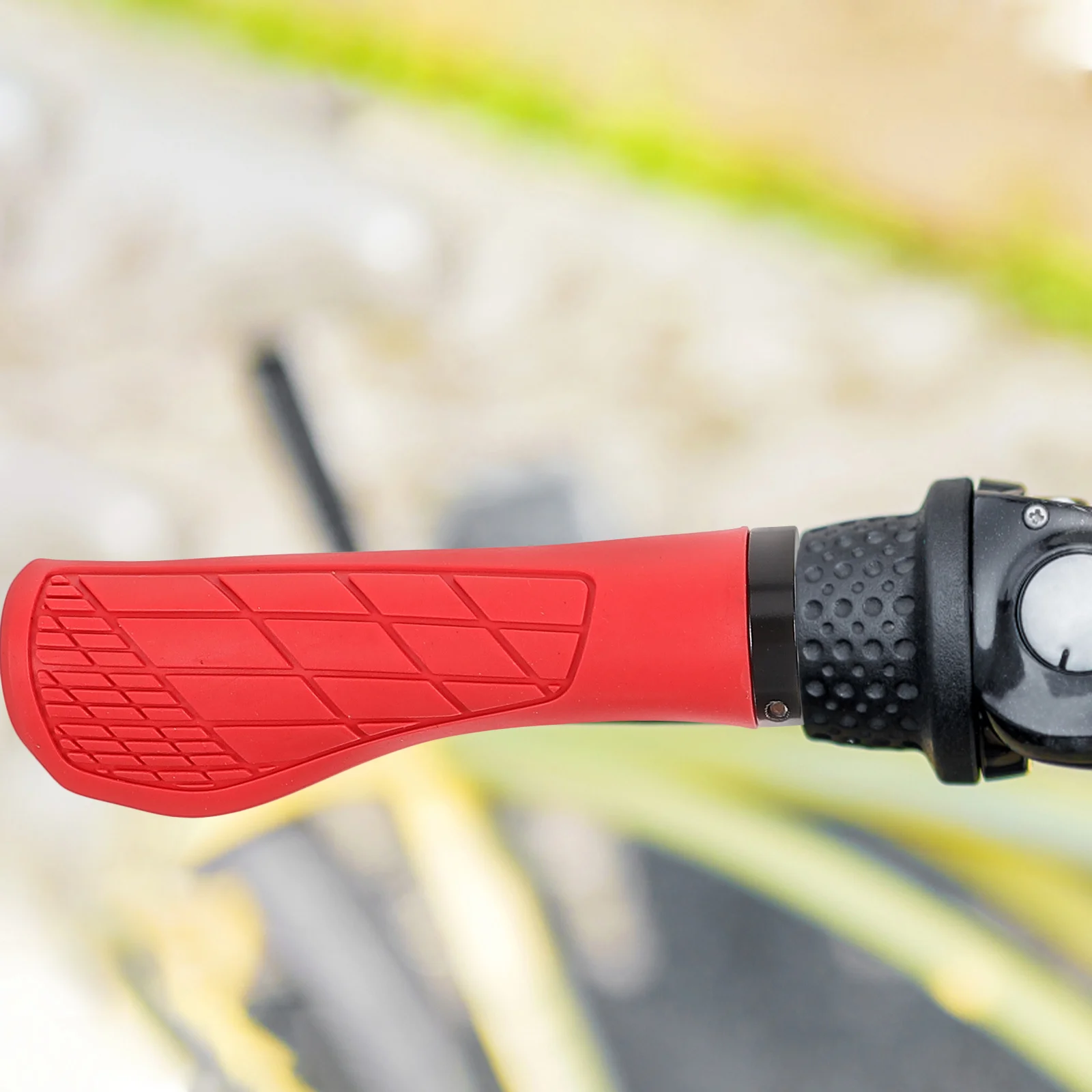 

Non slip Handlebar Grips Red Bike Covers Anti Vibration Cycling Accessories Rubber Sweat Absorption Durable Mountain Bike