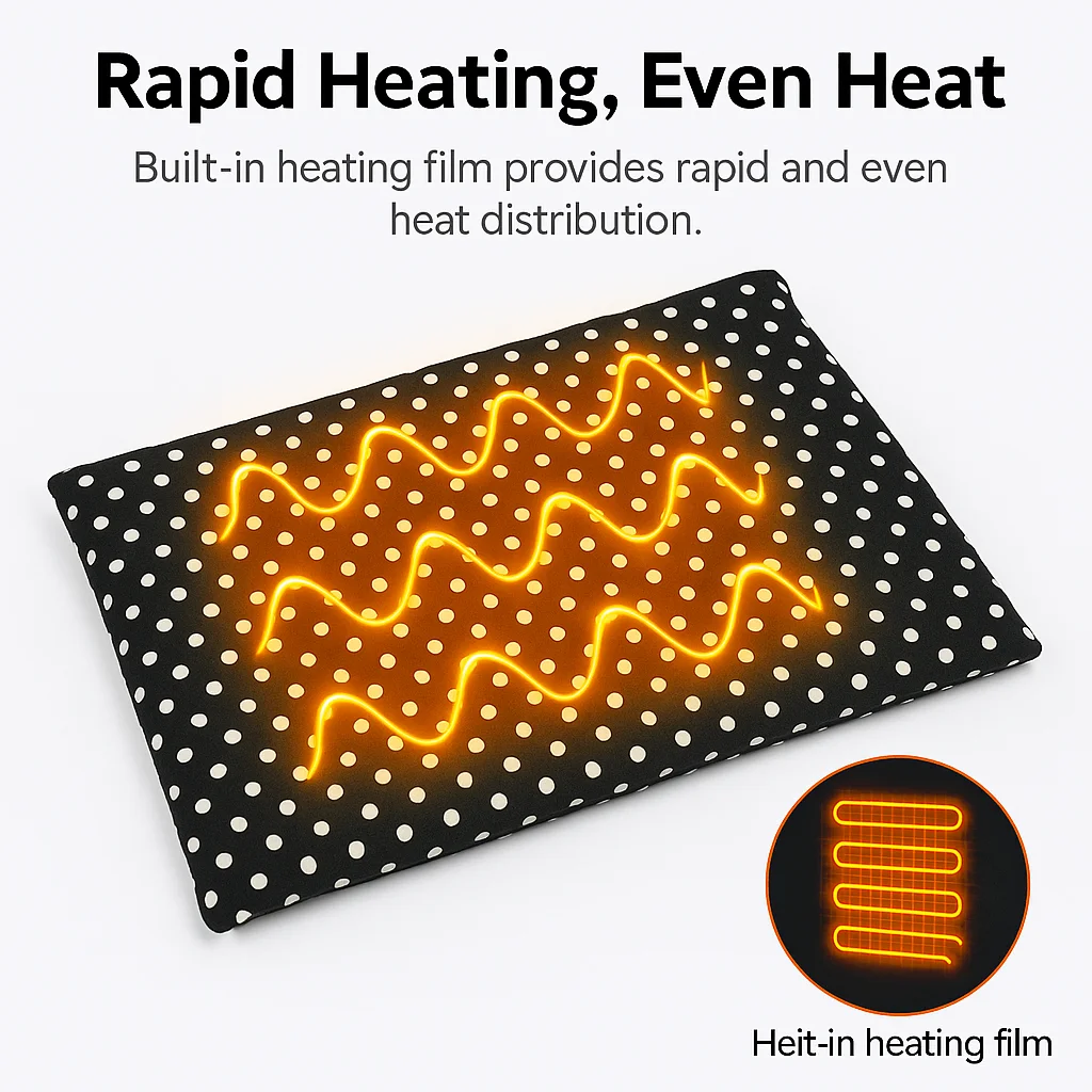 USB Heated Pad 5V Safe Low Voltage · 3-Level Temperature Control · Washable Soft Mat for Home Office Car and Pet Use