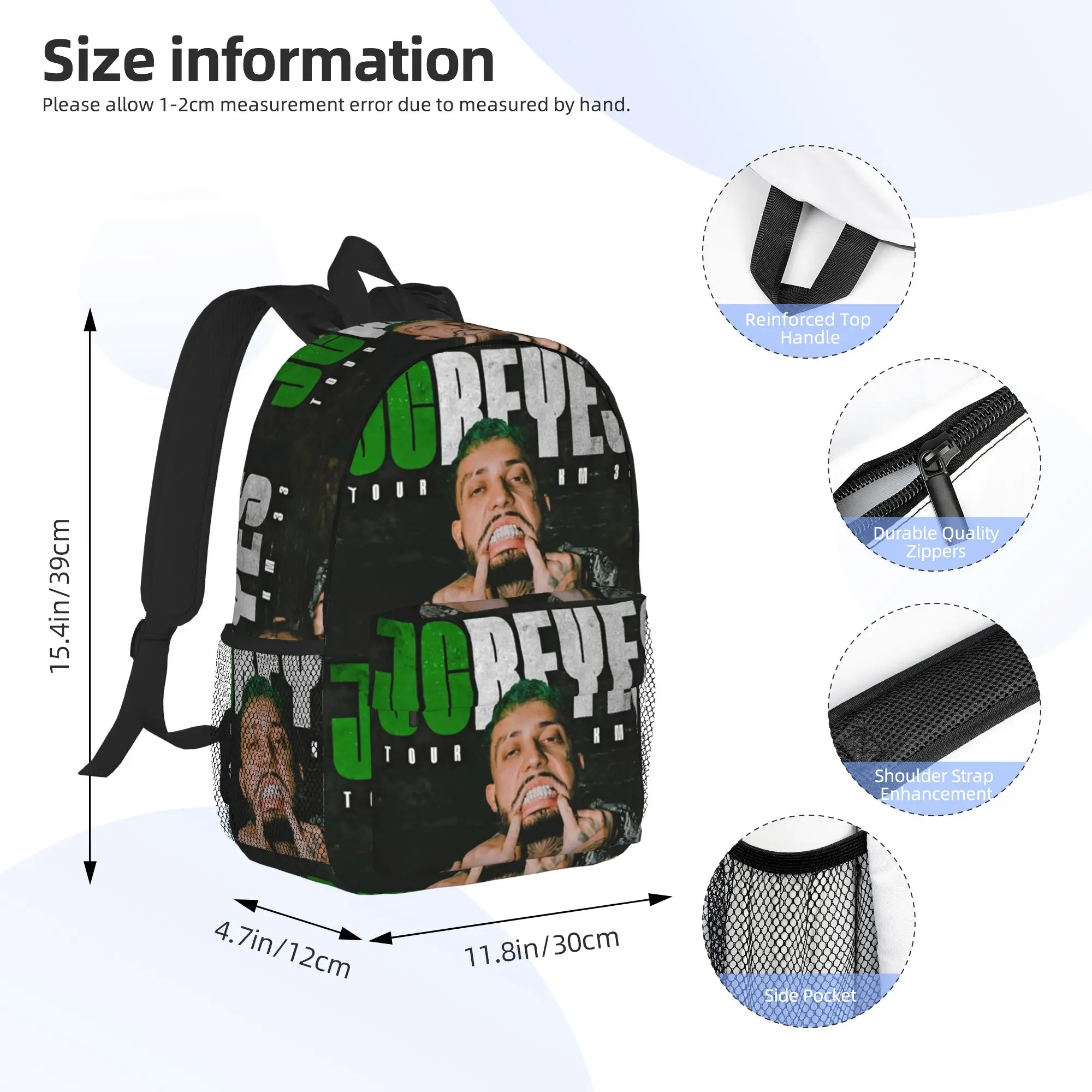 Rapper Jc Reyes Album Tour Graphic Backpack Hot Sale Daypack Boys Girls BookBag Shoulder Bags for Men Women School Bag