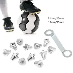 12 x Fußballschuh-Nieten mit Schraubenschlüssel, fester Boden, stabil, M5-Gewinde, Schienenschuhe, Zubehör, Fußballschuh-Stollen, Rugby-Schuhe, Nieten