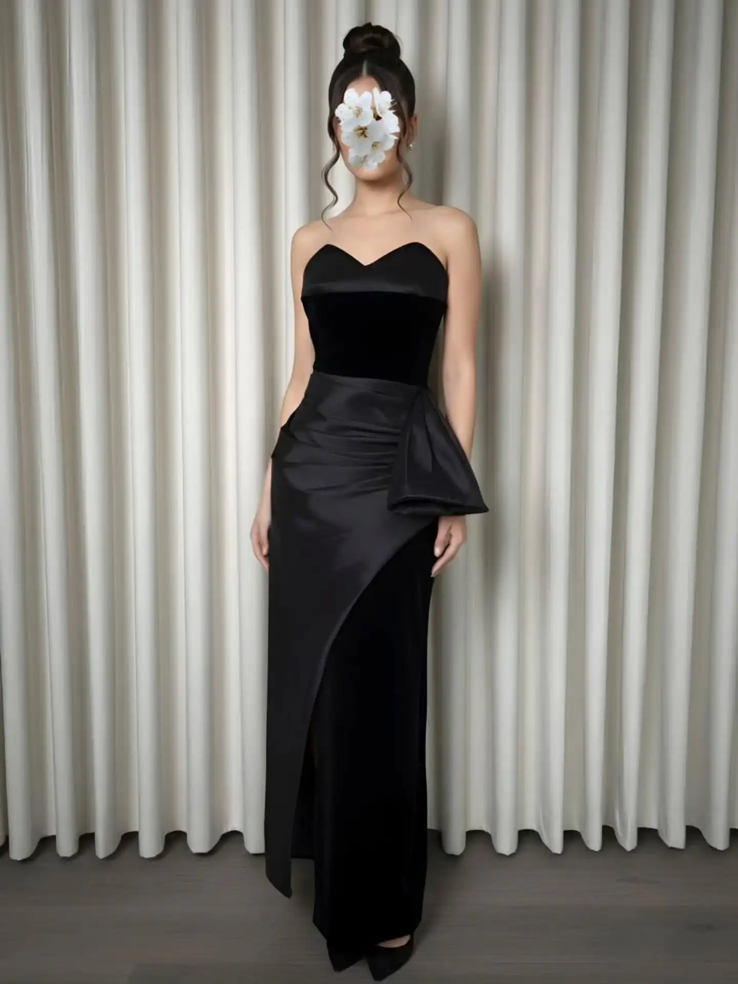 

Fimora Customized Elegant Sweetheart Satin Evening Dress Women's Slit Party Prom Gown Floor-Length Formal Occasion Dresses