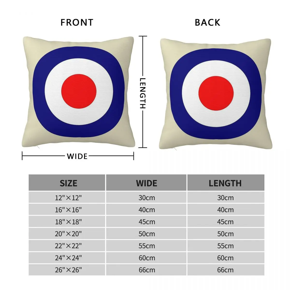 Roundel Raf Type D Military Aircraft Pillowcase Polyester Linen Velvet Creative Decorative Throw Pillow Case Car Cushion
