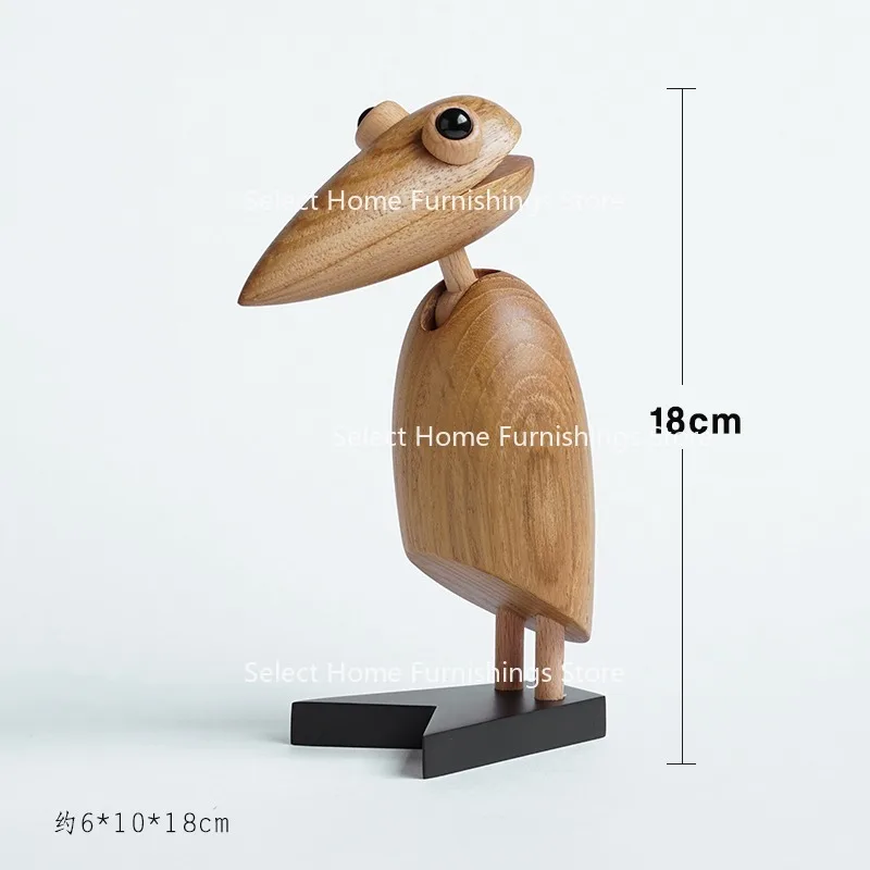 Suitable for Gifts Woodpecker Solid Wood Office Desktop Wooden Decorations