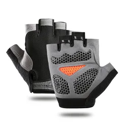 Breathable Anti-Slip Half Finger Cycling Gloves for Men and Women, Gym Mitten, Fitness, Sport, Training
