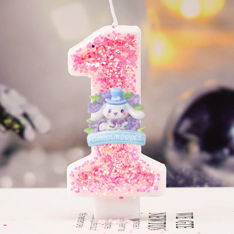 Cinnamoroll Little Doll Creative Digital Birthday Candles Ins Party Year End Cake Decoration Decoration