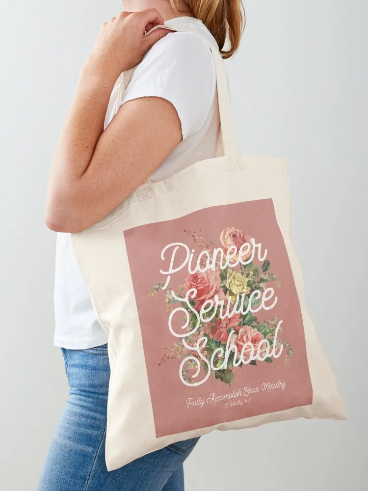 

PIONEER SERVICE SCHOOL (FLORAL) Tote Bag canvas shopping bag Customizable tote bag Woman shopper