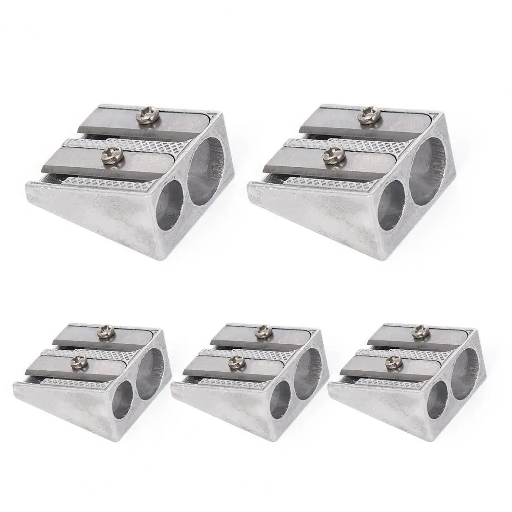 Long-lasting Pencil Sharpener Compact Metal Dual Hole Pencil Sharpener Sturdy Construction Portable Pen Sharpener for Artists