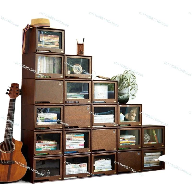 

Solid Wood Storage Household Storage Cabinet, Transparent Drawer, Snacks, Books, Book Finishing Box
