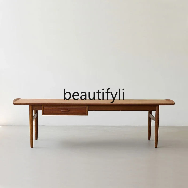 FG11Vintage coffee table Nordic furniture combination log Danish style cherry wood solid wood corner table