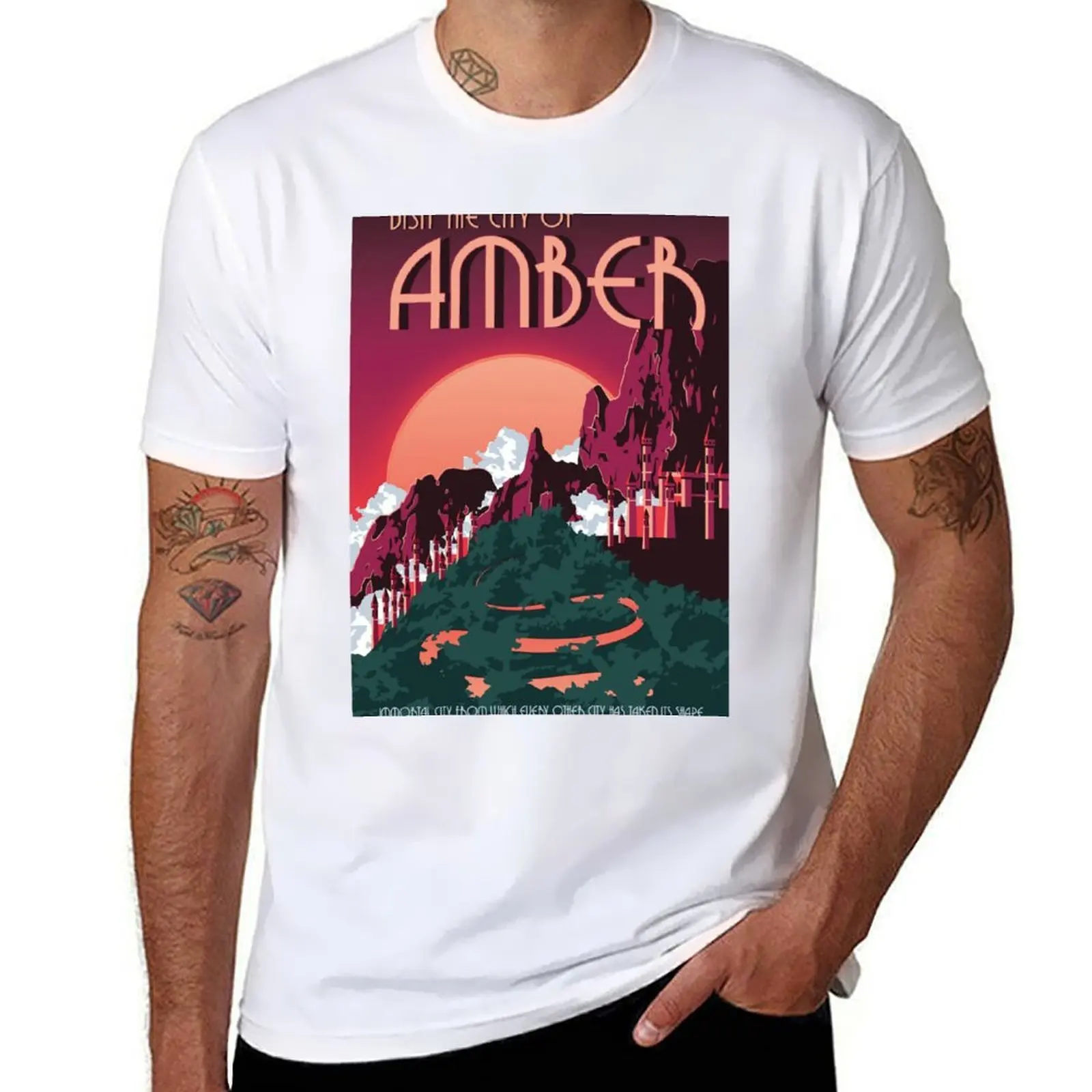 Chronicles of Amber Vintage Travel Poster T-Shirt t shirt custom print printed t shirts for man T-Shirt