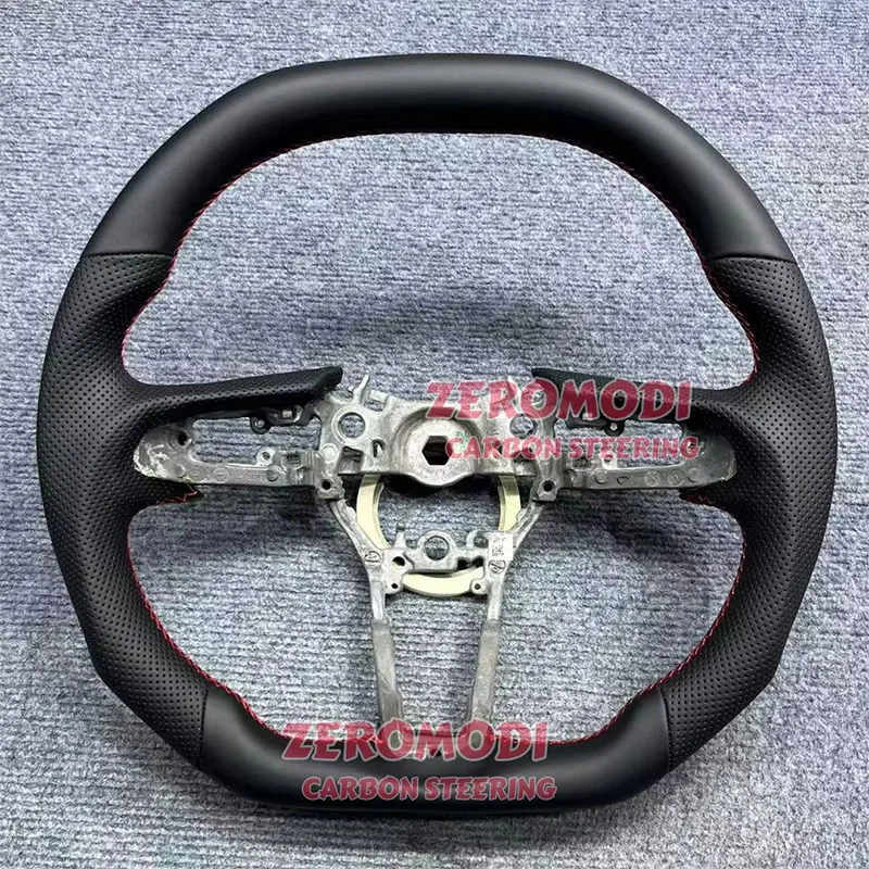 Leather Steering Wheel Flat Bottom for Mazda 3 6 CX3 CX5 2020-2024 JDM Inspired Sport Design
