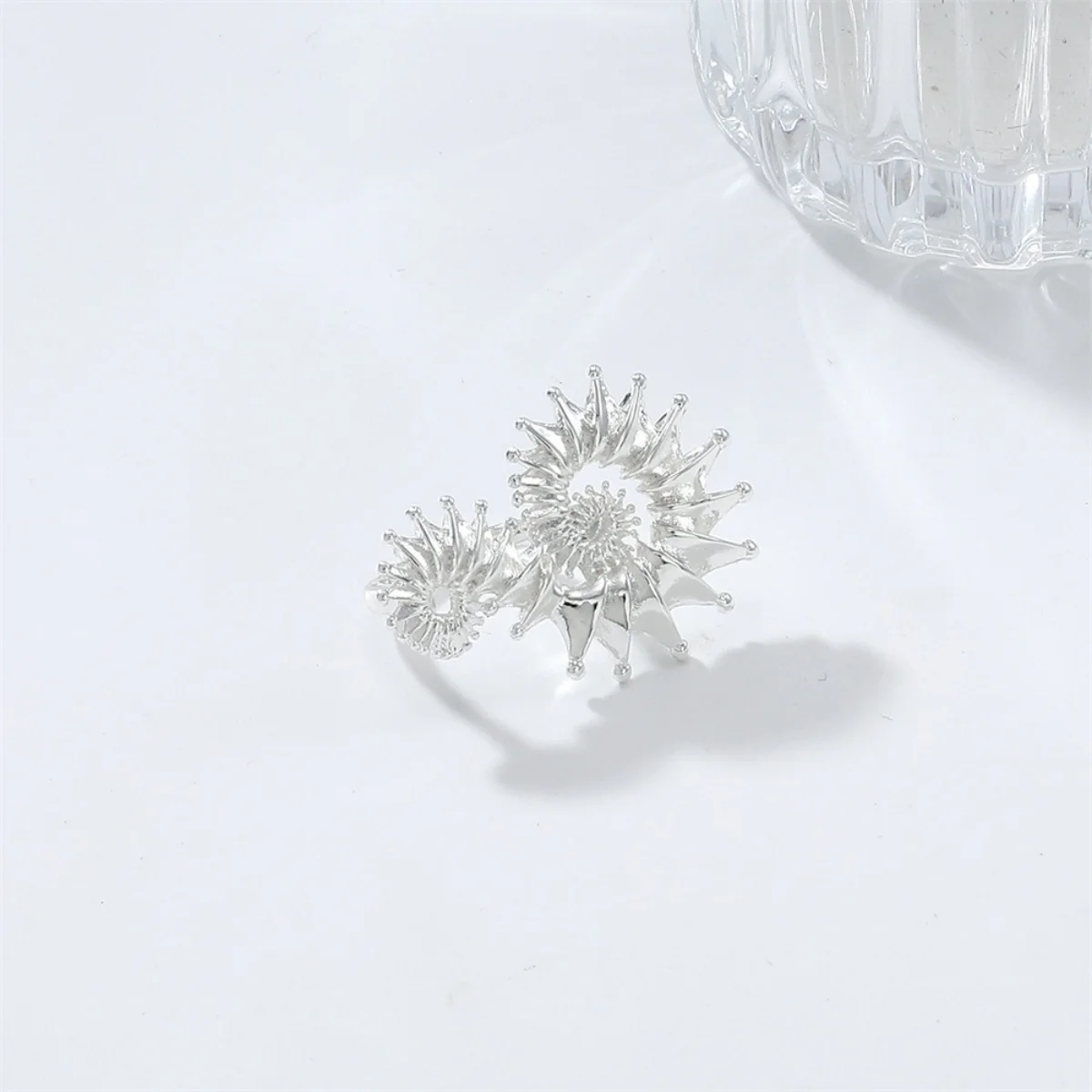 Kreative Vintage Muschel-Öffnungsringe für Damen und Herren, Bohemian Silberfarben, geometrischer Spiral-Fingerring, Sommer, Ozean, Strand, Schmuck – Detail 14