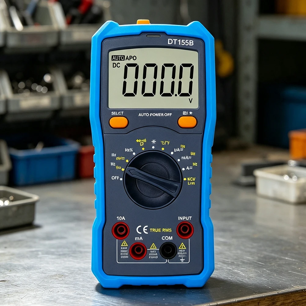 DT155B Auto Range Digital Multimeter with True AC DC Voltage Current Resistance Capacitance Frequency Temperature NCV Test