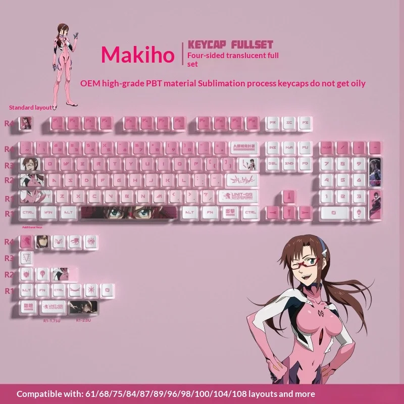 SA mechanical keyboard with four sides transparent PBT heat sublimation 119 small complete set
