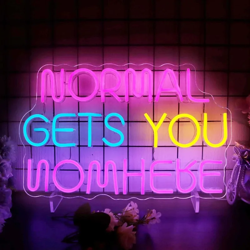 

Normal Gets You Nowhere Neon Signs,USB LED for Wall Decoration, Suitable for Bedroom Living Room Bar Wall Art Christmas, Wedding