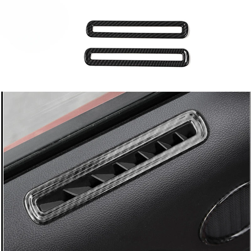 Fit for Ford Mustang 2015 -2020  ABS carbon fiber color Car Interior Side Door Air Conditioning Vent Outlet Decoration Cover