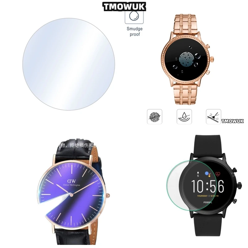 

For FOSSIL Gen 5 5E 6 42MM 44MM - Anti-Scratch Tempered Glass Screen Protector - 9H Hard Ultra-Thin HD For Smartwatch