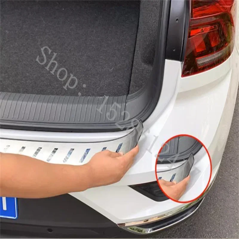 For VW/Volkswagen T-ROC T ROC 2018~2024 Rear Door Sill Bumper Protector Sill Rear boot guard styling Car accessories