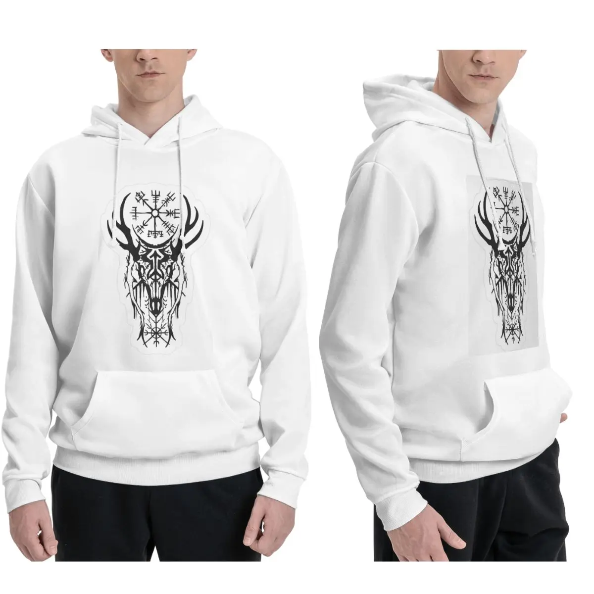 Viking Compass With Skull Hoodies Men Women Casual Pullover Sweatshirts Hip Hop Long Sleeve Clothing Autumn Winter