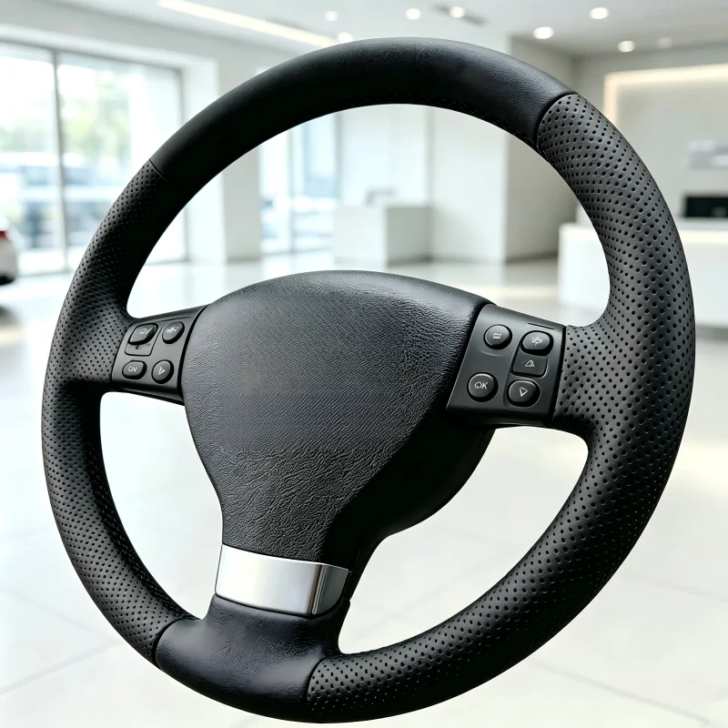 for Volkswagen models Breathable and comfortable to the touch,microfiber steering wheel cover Hand-Stitched Steering Wheel Cover