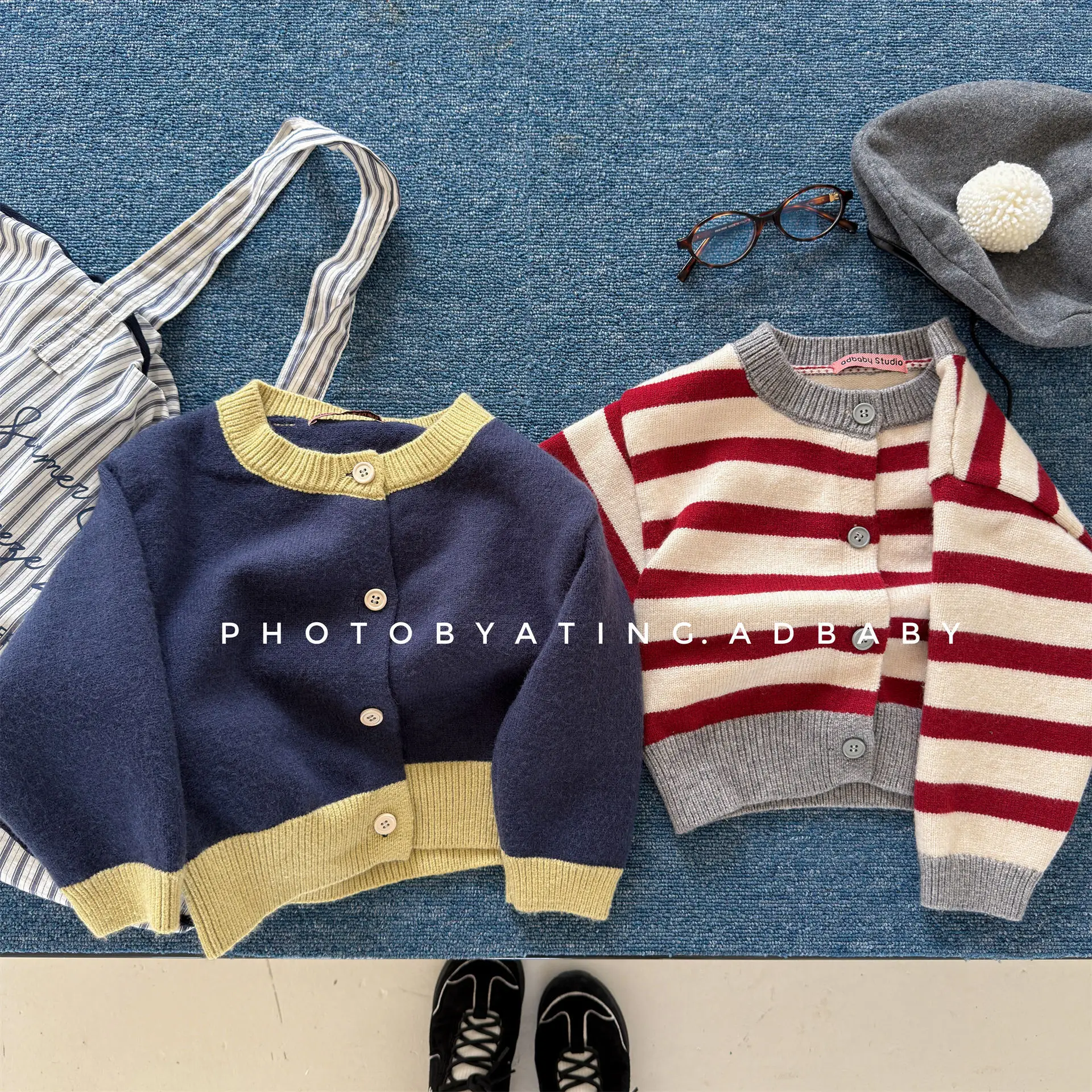 2026 New Autumn Winter Toddlers Girls Knitted Sweaters Striped Cardigan Coats Unisex Kids Casual Sweater  1 2 3 4 5 6 Yaers