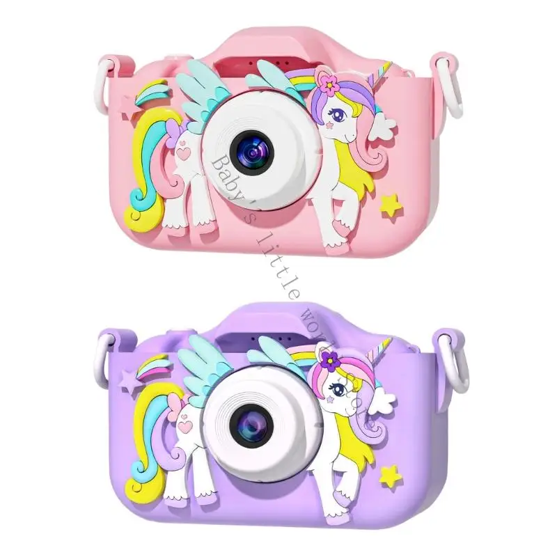 كاميرا متينة للأطفال بعدسة مزدوجة وذاكرة 32 جيجا بايت لعبة تعليمية هدية للأعمار B2EB