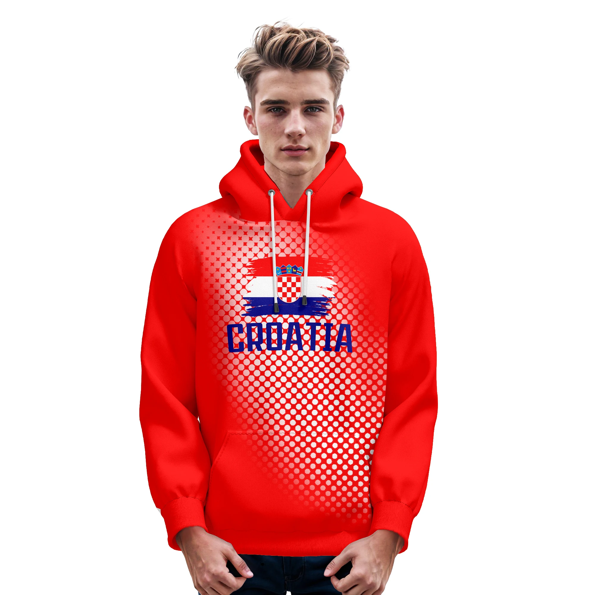 Custom Croatia Soccer Hoodies for Men Women Youth 3D Printing Name Number Football Team Sweatshirt Soccer Fans Gift S-5XL