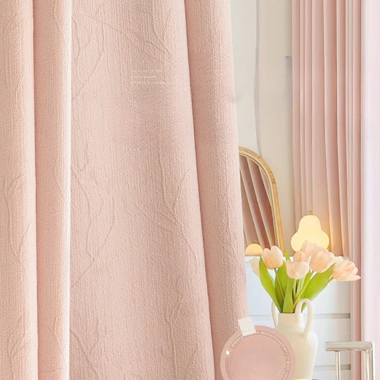 

1PC Chenille Curtains for Girls, Bedroom, High-end Feel, Children's Room, Jacquard Pink Light Luxury Princess Style Shading