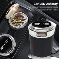 Car Emblem LED Ashtray Portable Smoke Ashes Holder For BYD Atto 3 Yuan Plus Han Tang EV F3 E6 Dmi Song F0 Qin Pro G3 I3 Ea1 Max