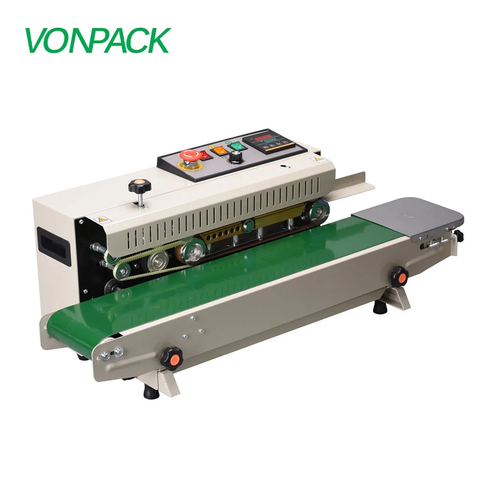 VONPACK FR-900 أكياس بلاستيكية أفقية أوتوماتيكية ماكينة سدادة حرارية ماكينة سدادة الشريط المستمر لأغذية المطبخ الصناعي