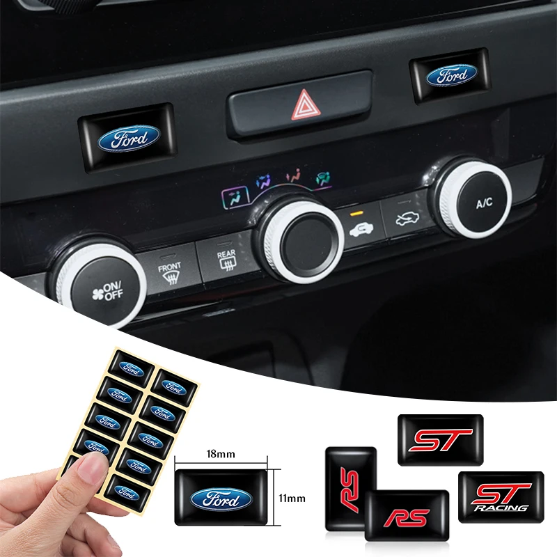 

10pcs Car 3D Epoxy Stickers Decals Small Drop Glue For Ford Fiesta Mondeo Fusion Explorer Escape Focus Kuga Ranger Mustang S-MAX