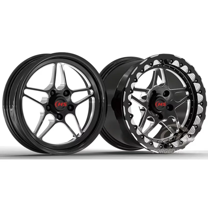 15x10J 17x4.5J 17x5J 18x5J 17x10J 17x11J 5*112 5*114.3 5*120 Beadlock Forged Wheels for Nissan GTR BMW Ford Hellcat Charger SRT