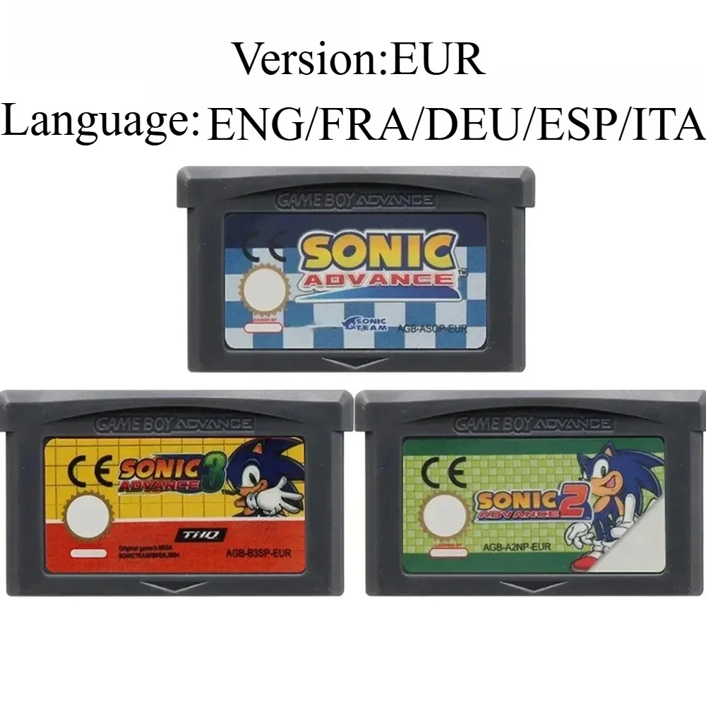 Popular Sonic 3 GBA 32-bit Electronic Game Card Ink Cartridge Best Birthday Gift for Boys Holiday Present